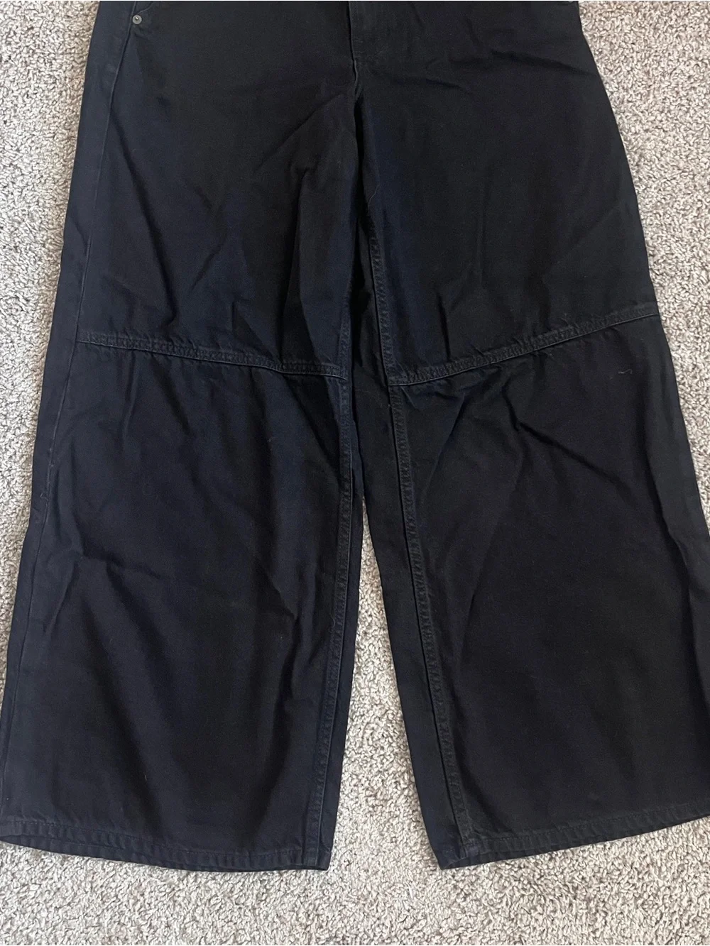 GAP Baggy Mid Rise‎ Wide Leg Jeans Black Denim Size 30/10R Y2K Skater